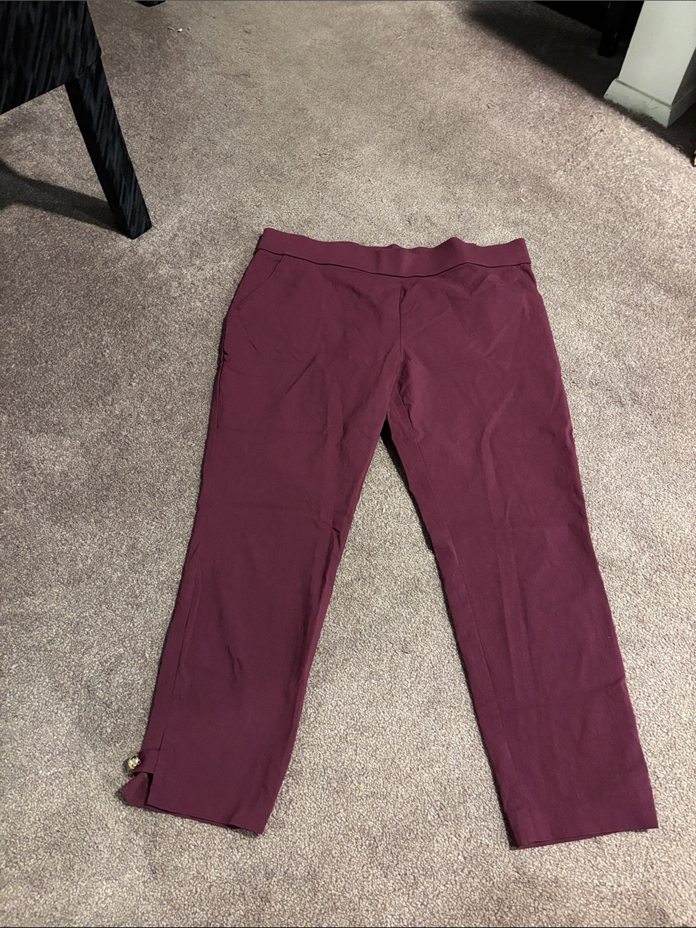 Counterparts Pull On Cropped Pants in Burgundy Size XL